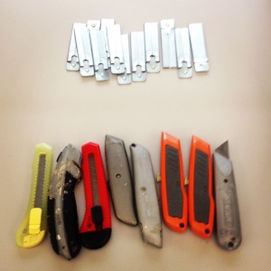 An assortment of boxcutters were our participants' tools of choice.